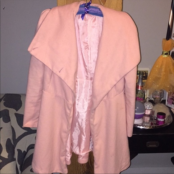 Waterfall lapel and full skirt jacket coat, Barbie pink - Picture 1 of 1